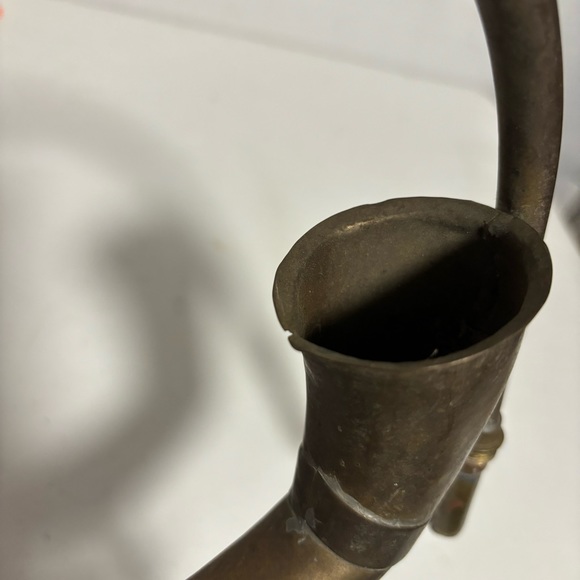 Vtg brass & or copper car horn Xmas ornament antique decor - Picture 6 of 8